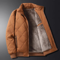 Herren Langarm-Winterjacke mit Taschen in Braun