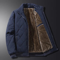 Herren Langarm-Winterjacke mit Taschen in Marineblau