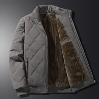 Herren Langarm-Winterjacke mit Taschen in Grau