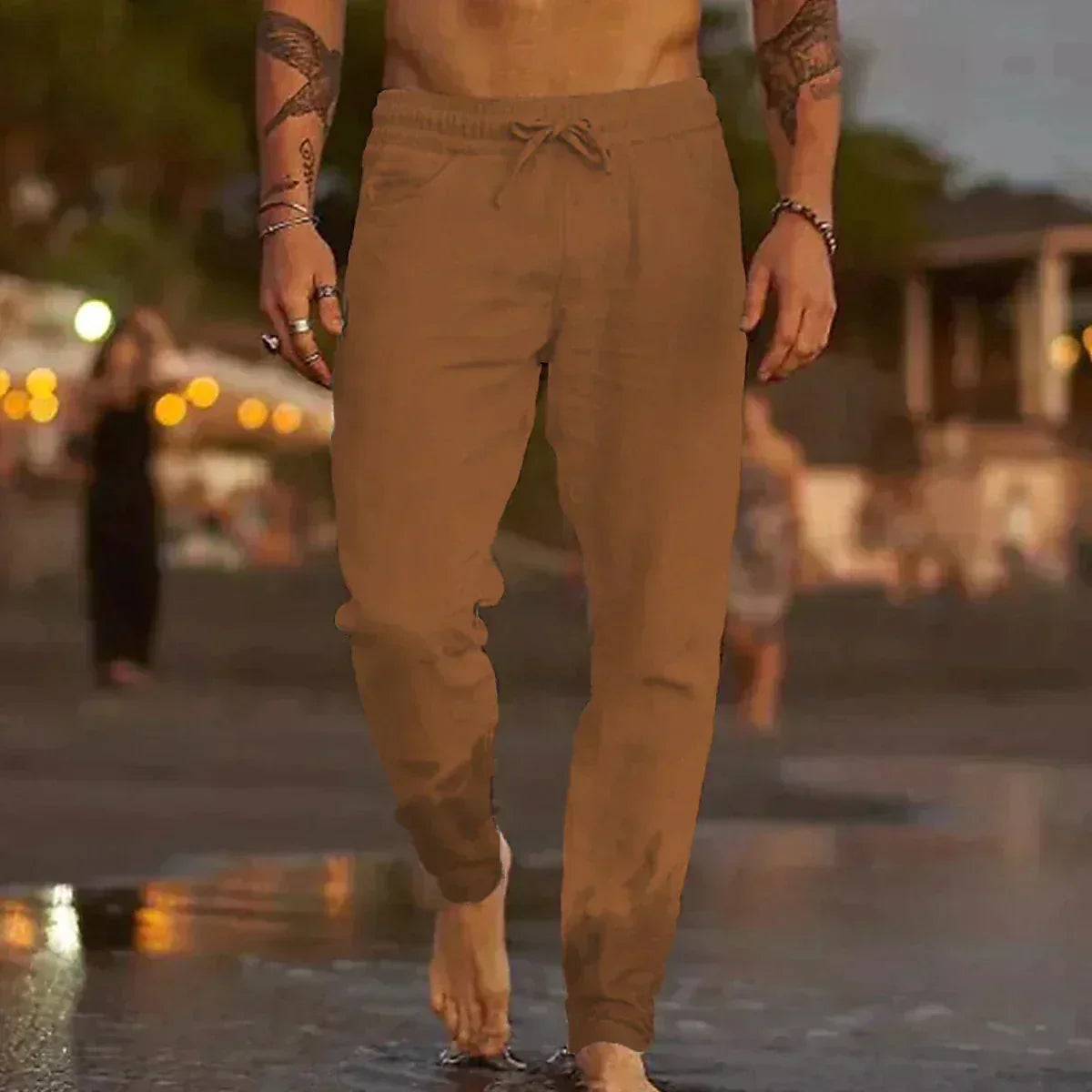 Leinenhosen mit Kordelzug für Herren