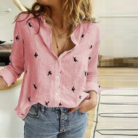 Elegante Bluse für Frauen für jeden Anlass in Rosa mit Vogel