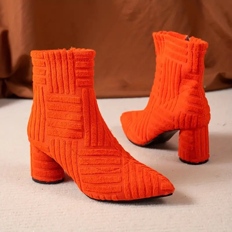 Monalies | Elegante Unifarbene Schuhe mit dickem Absatz