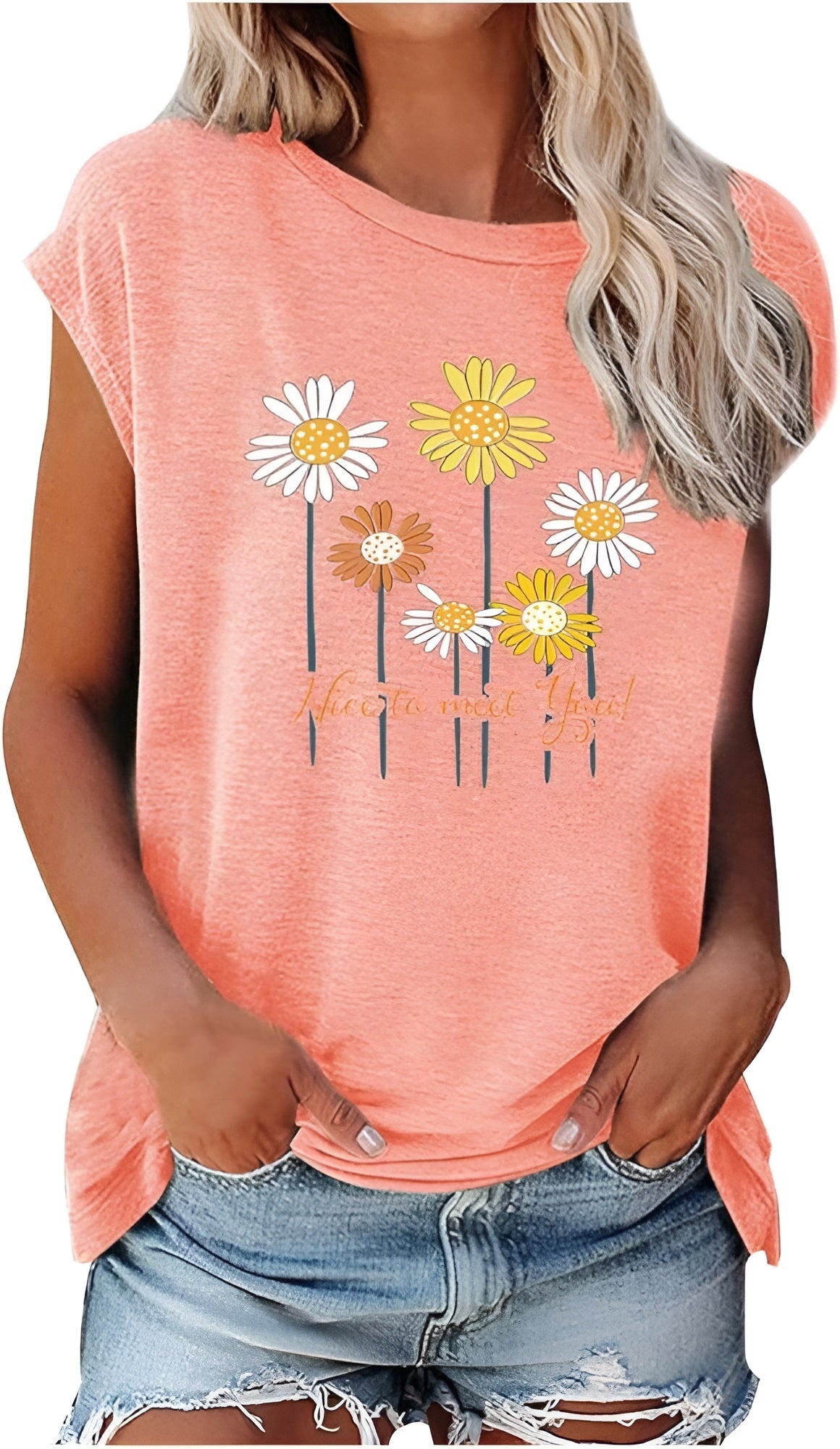 Terini | Lässiges T-Shirt mit Gänseblümchen-Print