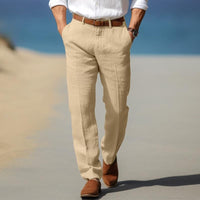 HERRLICHE PREMIUM-LINENHOSE (MIT GÜRTELSCHLAUFEN) in Beige